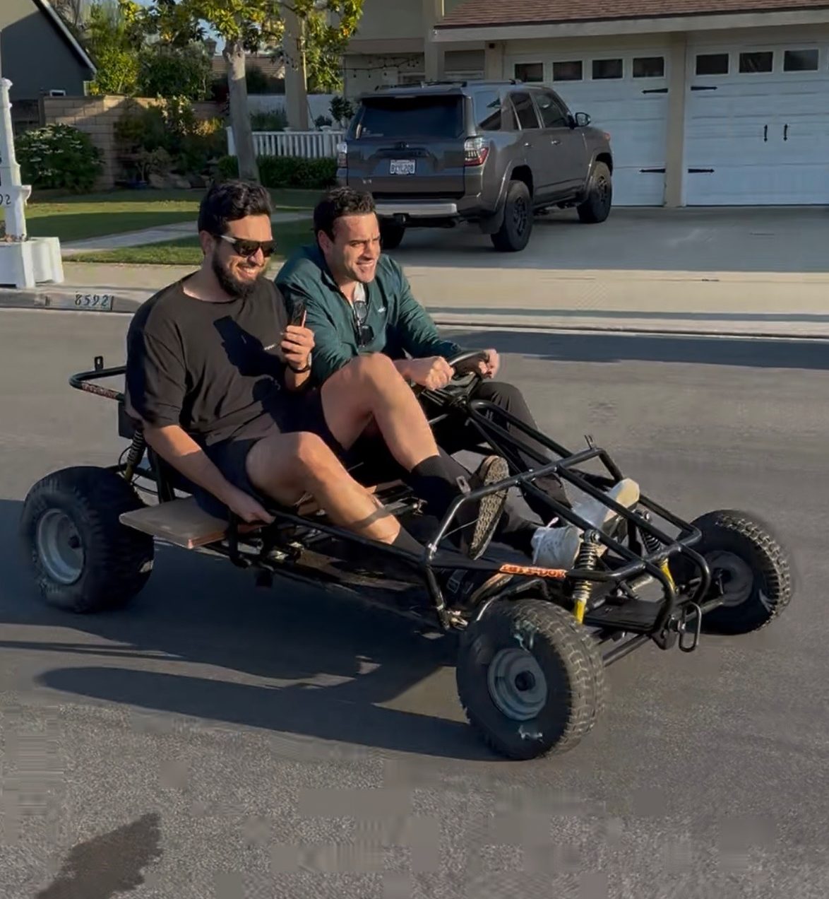 test driving the go-kart